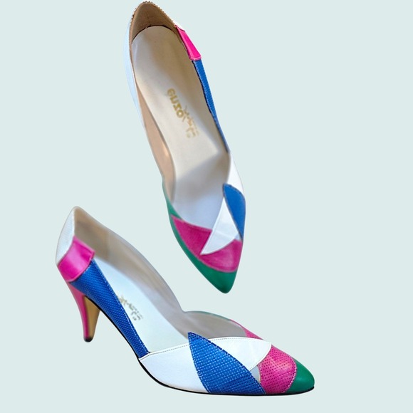 Vintage Enzo Angiolini "Gilda" Colorblock Pumps – Made in Italy – 8.5 M – NEW in - Picture 7 of 15